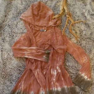 Earthbound Trading company Hooded Tie dye Top